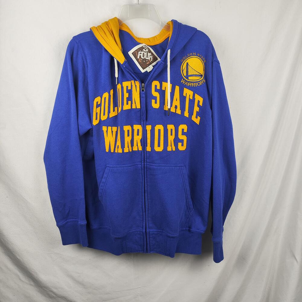 Golden State Warriors Hoodie Mens Large Blue NBA Basketball Zip Sweatshirt G-III